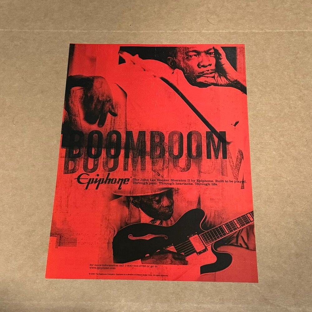 John Lee Hooker - Sheraton II - Epiphone Guitars - 2002 Print Ad